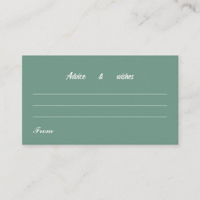 Message For Wedding Card Simple Green (Front)