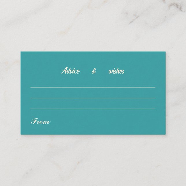 Message For Wedding Card Simple Teal (Front)