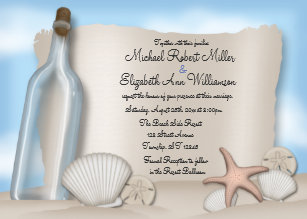 Message In A Bottle Invitations Zazzle Uk