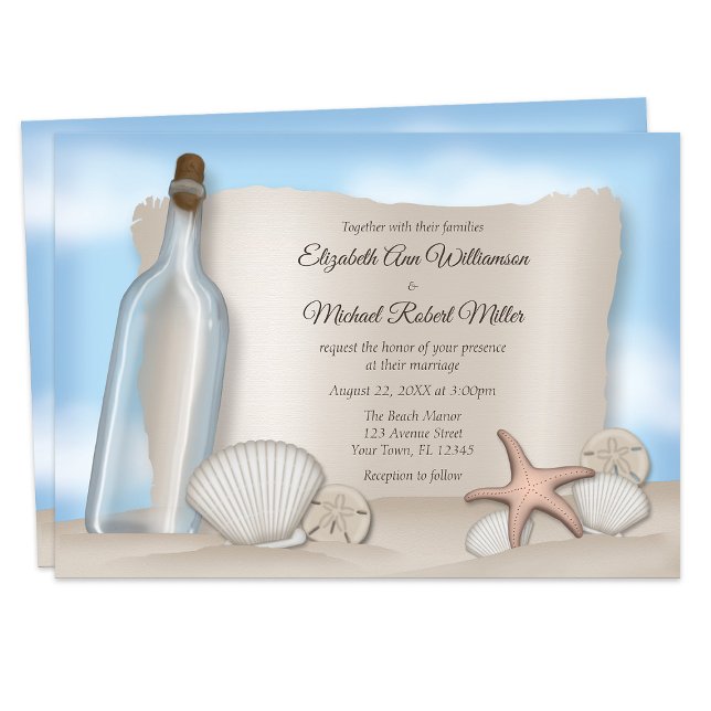 Message from a Bottle Beach Wedding Invitations (Creator Uploaded)