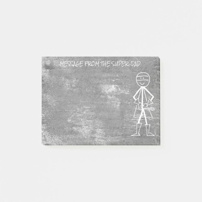 Message from Dad Father - Gray Stone Cement Hero Post-it Notes (Front)