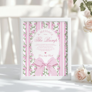 Message from the bump Love Shack Baby shower Poster