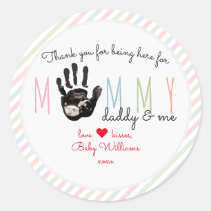 Message from the Bump Ultrasound Cute Baby Shower Classic Round Sticker