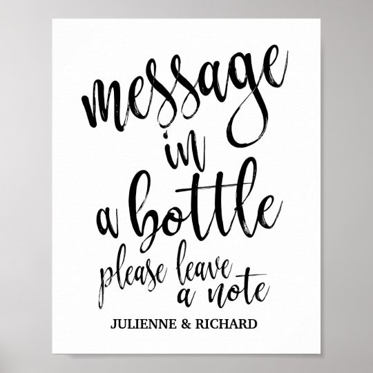 Message In A Bottle 8x10 Wedding Guest Book Sign Zazzle Co Uk