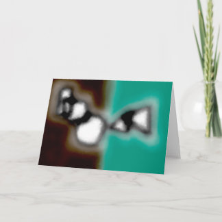 Message in a Bottle: Abstract Brown, Teal, B & W Card