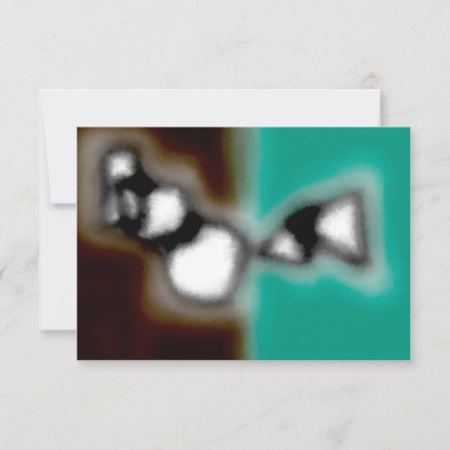 Message in a Bottle: Abstract Brown, Teal, B & W Card (Front)