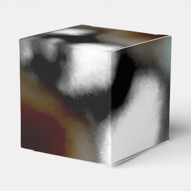 Message in a Bottle: Abstract Brown, Teal, B & W Favour Box (Back Side)