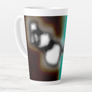 Message in a Bottle: Abstract Brown, Teal, B & W Latte Mug