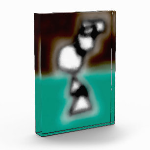 Message in a Bottle: Abstract Brown, Teal, B & W Photo Block