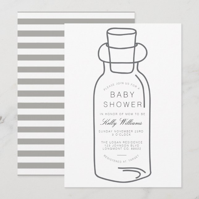 Message In a Bottle | Baby Shower Invite (Front/Back)