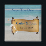 Message in a bottle Beach Wedding Magnet<br><div class="desc">Message in a bottle Beach Wedding Stationery</div>