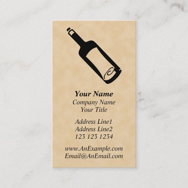 Message in a bottle. business card (Front)