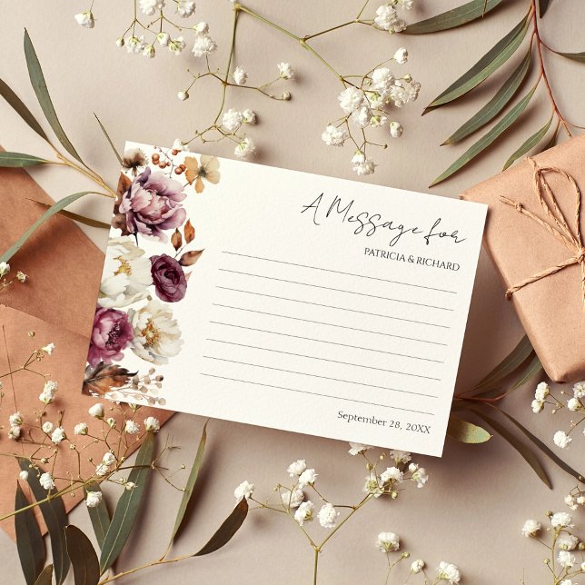 Message In A Bottle Card | Burgundy Fall Wedding (Creator Uploaded)