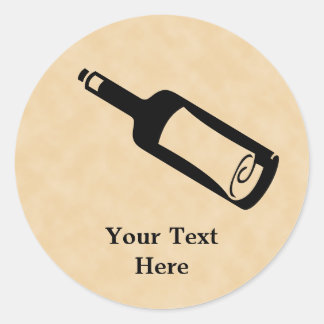 Message in a bottle. classic round sticker