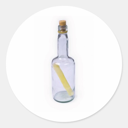message in a bottle classic round sticker