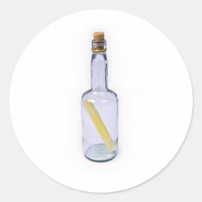 message in a bottle classic round sticker (Front)