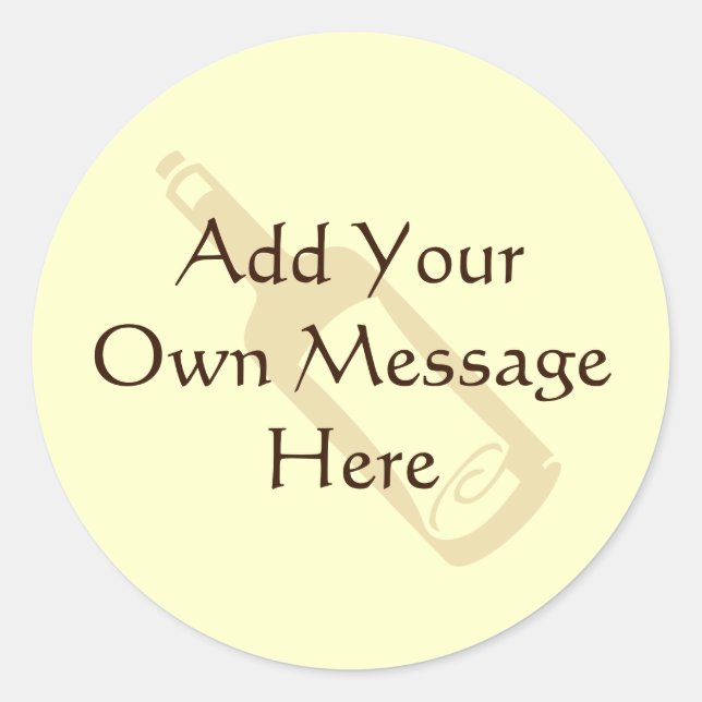 Message in a bottle. classic round sticker (Front)