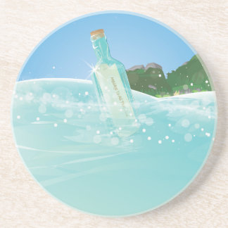 Message in a bottle coaster