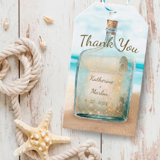 Message In A Bottle Nautical Beach Wedding Favor Gift Tags
