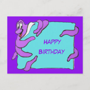 Message Octopus Happy Birthday Postcard