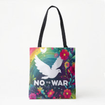 Message of Peace: Dove Over Wreath Tote Bag