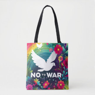 Message of Peace: Dove Over Wreath Tote Bag