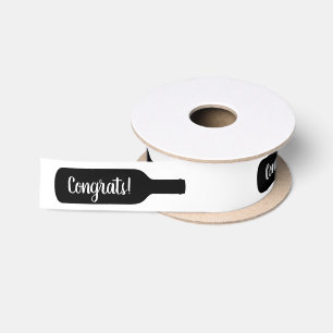 Message on a wine bottle custom gift ribbon satin ribbon