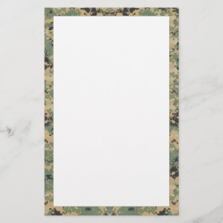 Message on Camouflage Stationery