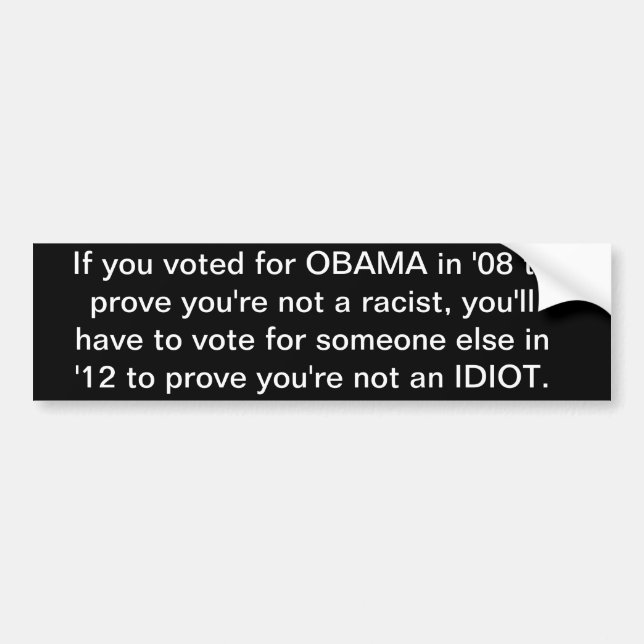 Message to Obama supporters.... Bumper Sticker (Front)