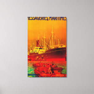 Messageries Maritimes Vintage PosterEurope Canvas Print