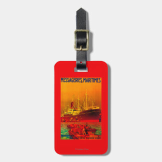 Messageries Maritimes Vintage PosterEurope Luggage Tag