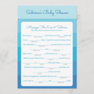 Messages for Parents To Be Blue Ombre Baby Shower Invitation