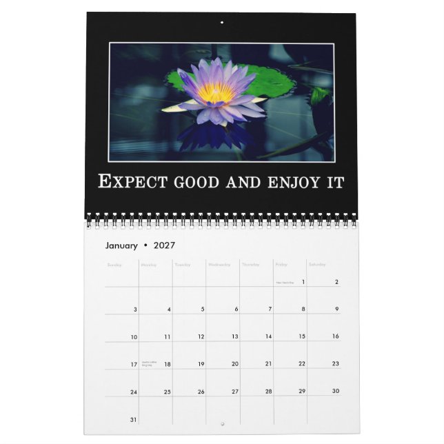 Messages of Affirmation & Positive Thinking Custom Calendar (Jan 2027)