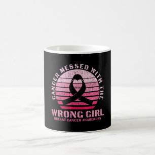 Messed With The Wrong Girl Breast Cancer Awareness Coffee Mug
