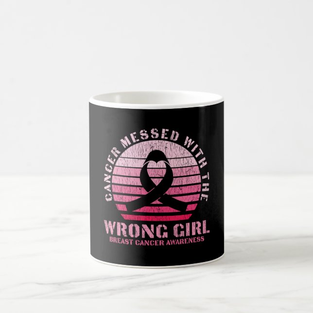 Messed With The Wrong Girl Breast Cancer Awareness Coffee Mug (Center)