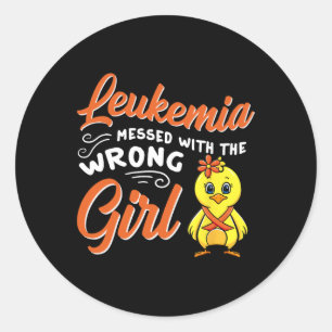 Messed With The Wrong Girl Chick Awareness Women  Classic Round Sticker