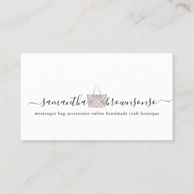 Messenger bag accessories online handmade business card (Front)