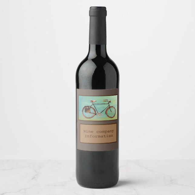 Messenger Bike Wine Label (Front)