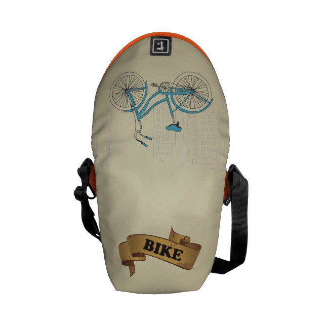 messenger stock market bike messenger bag (Back Open)