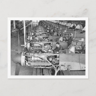 Messerschmitt Bf109 Production line at Regensburg Postcard