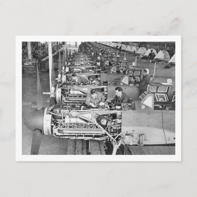 Messerschmitt Bf109 Production line at Regensburg Postcard (Front)