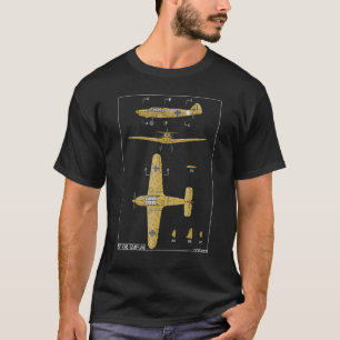 Messerschmitt Bf 108 Taifun WW2 German Plane Diagr T-Shirt