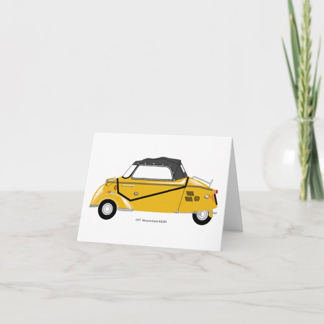 Messerschmitt KR200 Bubble car greeting card. Thank You Card (Front)
