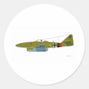 Messerschmitt Me-262 Swallow Classic Round Sticker