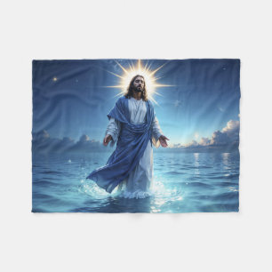 Messiah Jesus Christ grace and serenity art Fleece Blanket
