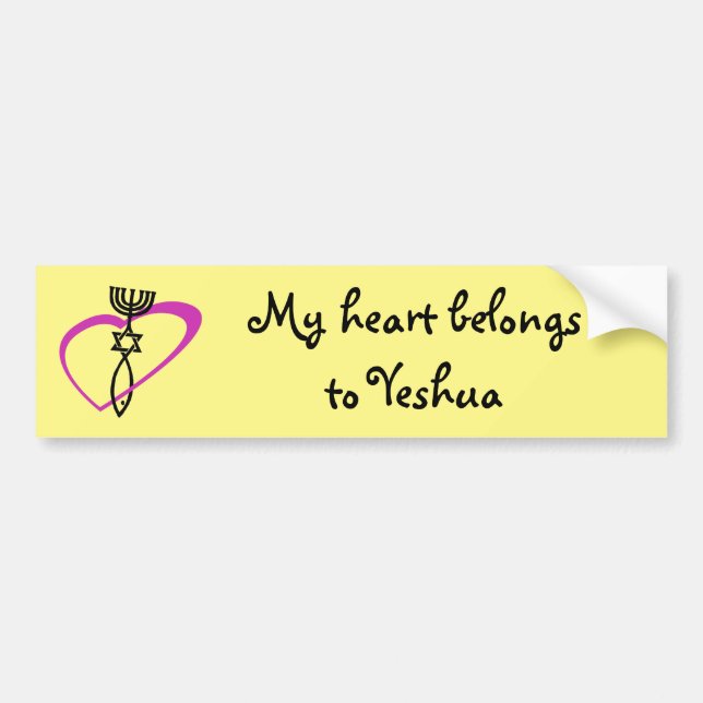 Messianic  Heart Sticker (Front)