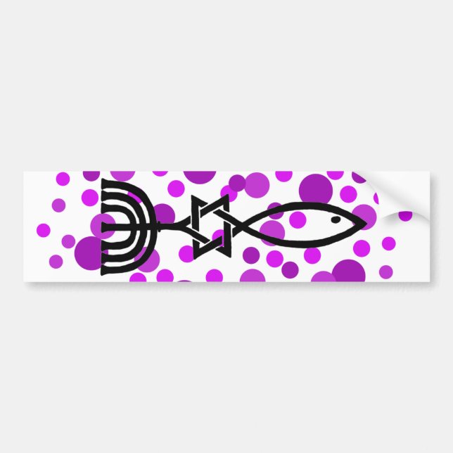 Messianic Symbol With Purple Dots Bumper Sticker (Front)