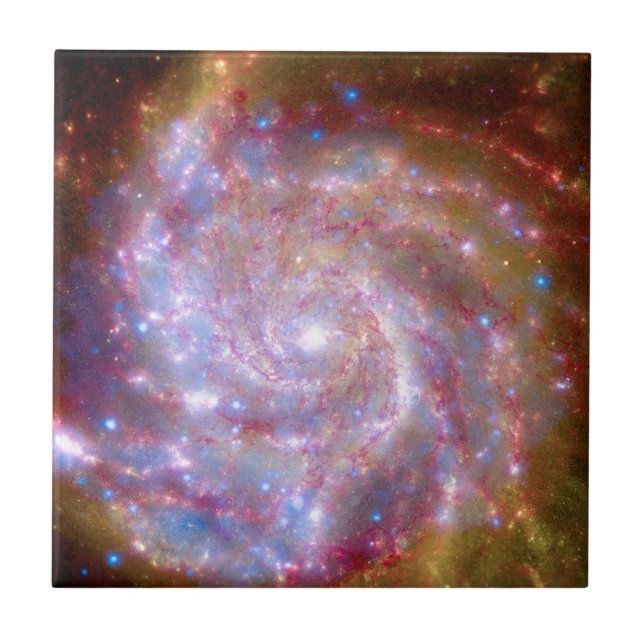 Messier 101 Spiral Galaxy - Hubble Telescope Photo Tile (Front)
