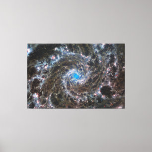 Messier 74 (M74) Galaxy NGC 628 MIRI JWST Canvas Print