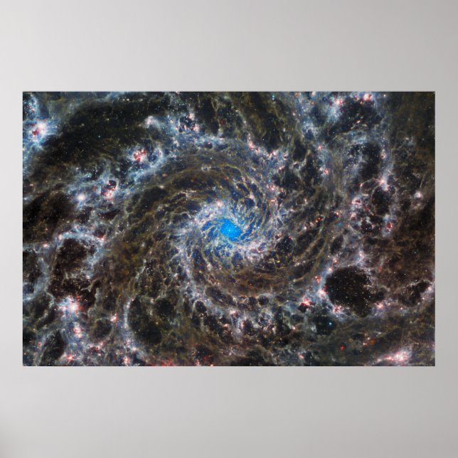 Messier 74 (M74) Galaxy | NGC 628 | MIRI | JWST Poster (Front)